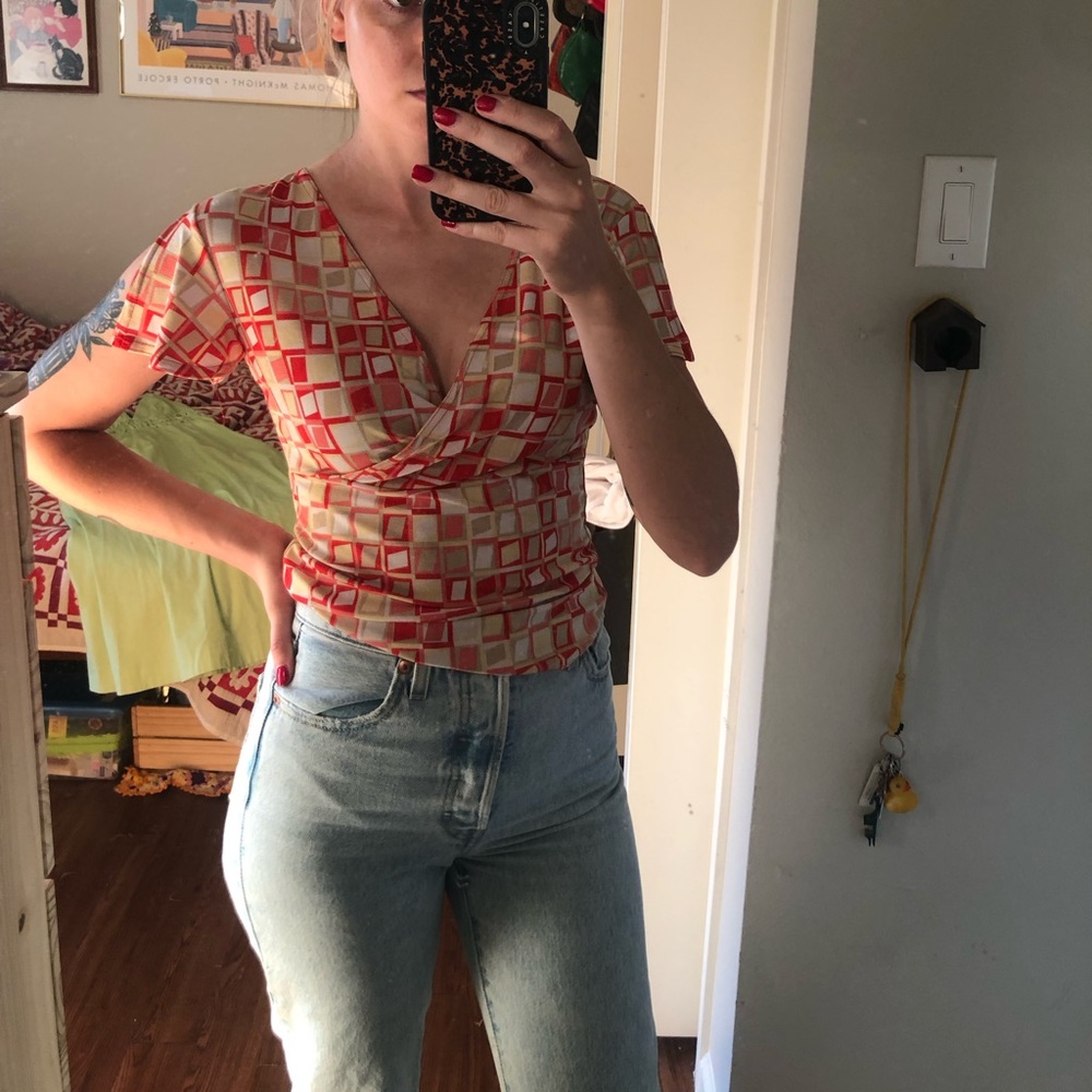 Vintage Y2K A Byer Flutter Sleeve Blouse